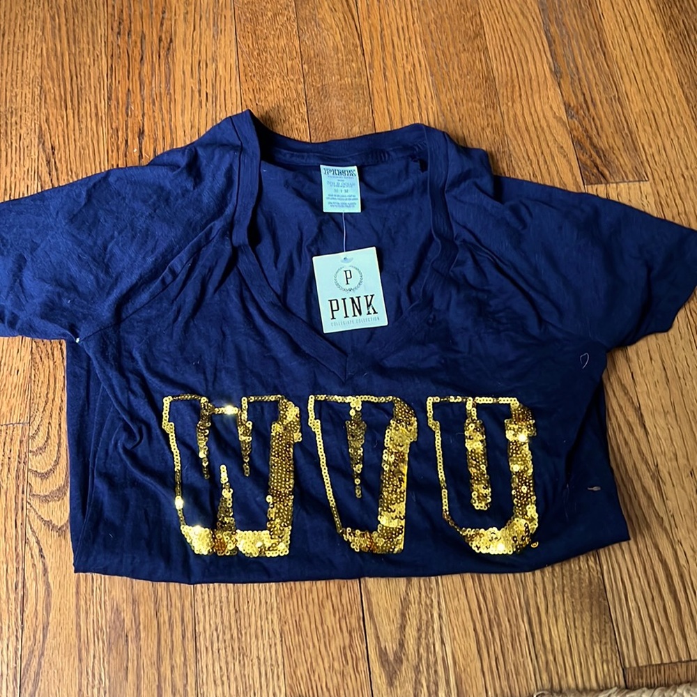 NWT WVU Pink Short Sleeve Shirt - M